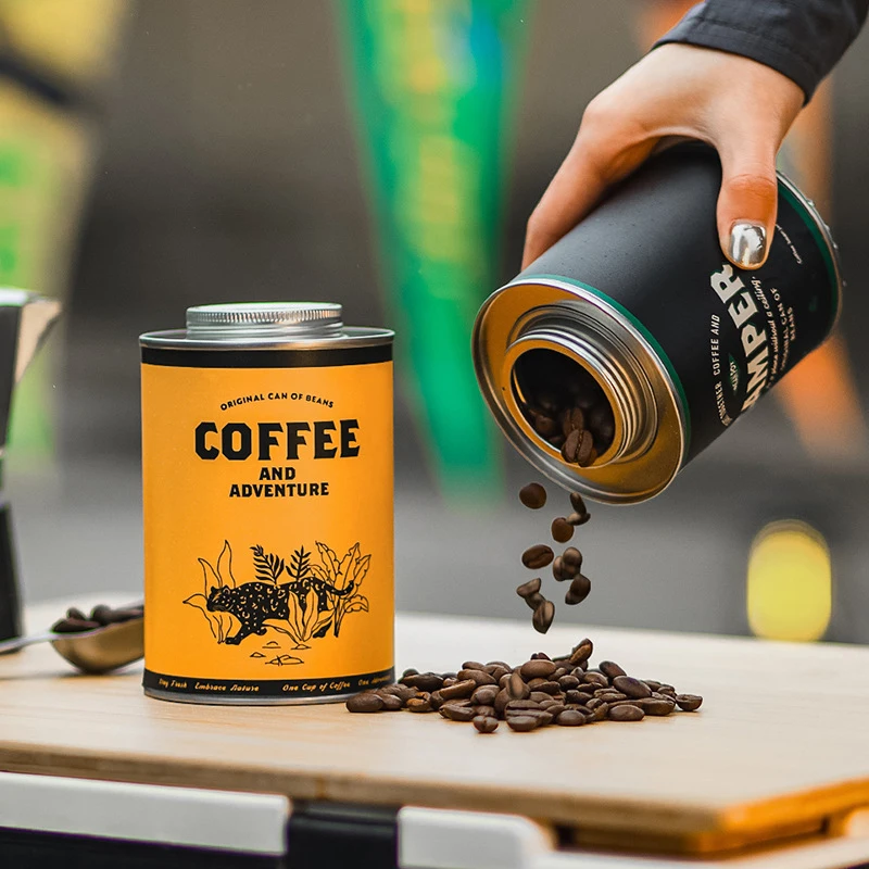 Outdoor Coffee Equipment - 1 Stück Kaffeebohnen-Aufbewahrungsdose, tragbare Camping-Blechdose, lebensmittelecht,