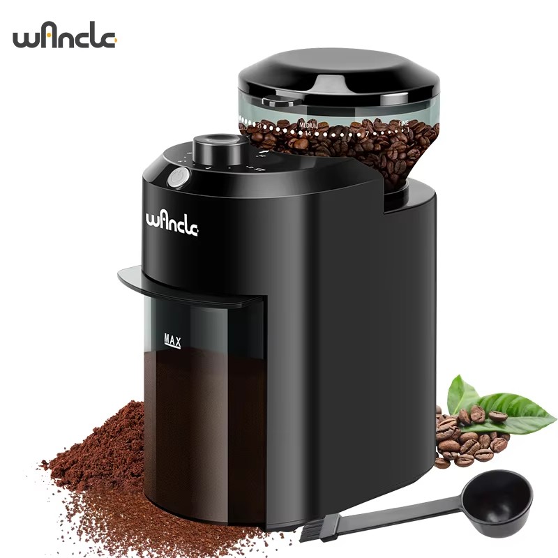 Coffee Grinder Burr Flat - Wancle Elektrische Kaffeemühle mit Mahlwerk, verstellbare