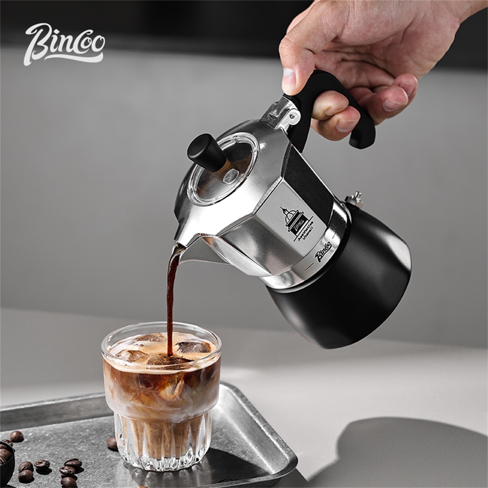 Quality Coffee Equipment - BINCOO Doppelventil-Moka-Topf, Espresso-Extraktionskaffeemaschine, tragbare Heimmaschine, Mokka-Topf,