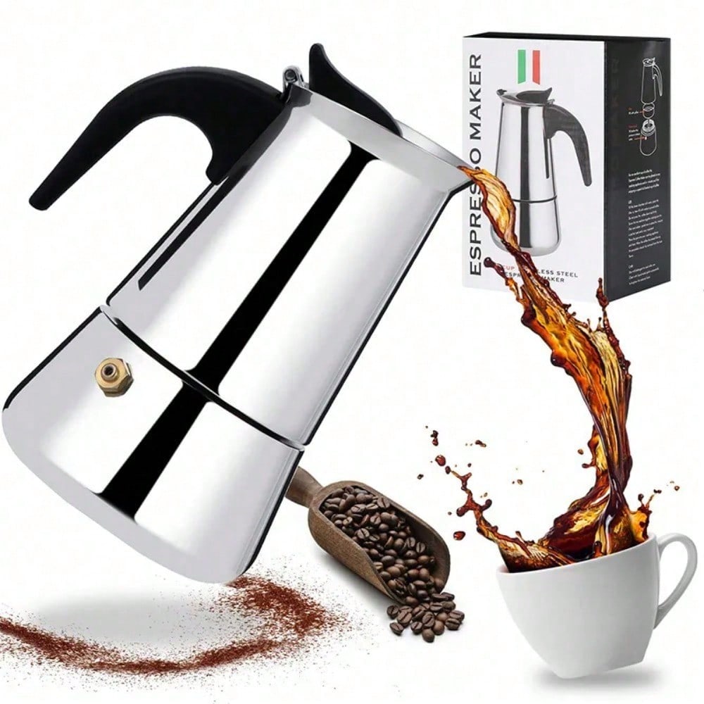 Quality Coffee Equipment - 12Cup Kaffeemaschine Edelstahl Espressomaschine 600ML Moka