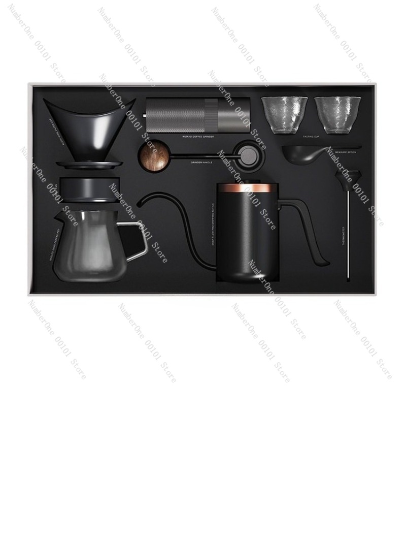 Coffee Equipment Home - Manuelles Kaffeezubereitungs-Set Geschenkbox mit Mühle, Filter,